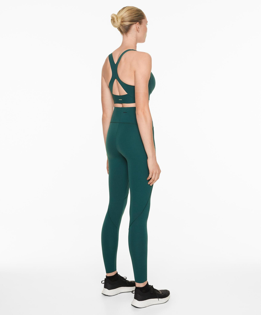 OYSHO Компрессионные легинсы Compressive Basic до щиколотки, длина 65 см, темно-зеленый