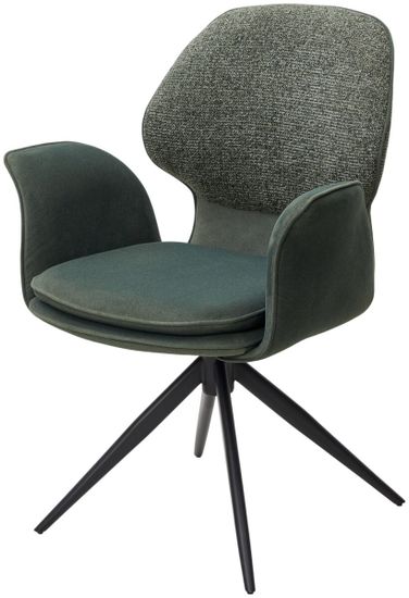 Стул LENNE 360 град. поворот., зеленый MILAN-350, ткань/ MOHAIR-350, ткань/ Черный