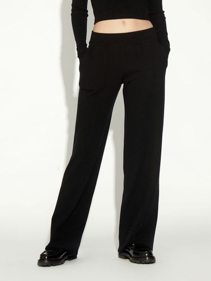Женские брюки черного цвета из шерсти и кашемира - фото 4