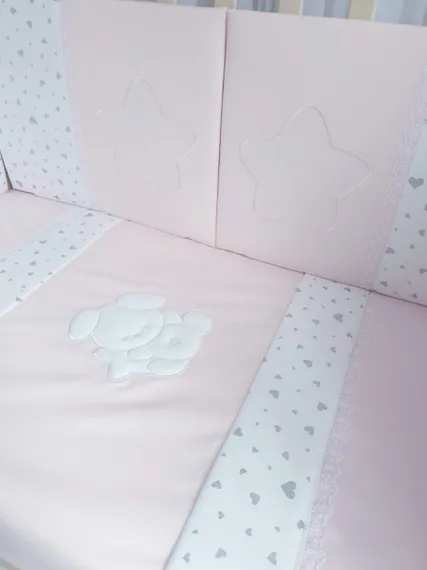 Набор в кровать для новорожденных Lollycottons Maks Bear, Розовый