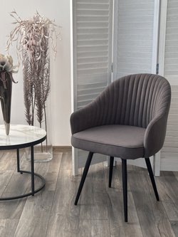 Стул ШЕЛЛ 360 град. поворот. B28 Темно-серый, велюр / черный каркас, М-City