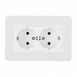 Розетка двойная с заземлением и со шторкой Arte Milano SET16-2 SET16-double-40-2 white