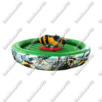 Надувной аттракцион Родео, пчела+батут, "Пчёлка", круглый, 6*6*3 м