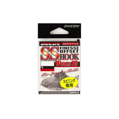 Крючок Decoy офсетный Worm 19 S.S.Hook #1 (в упаковке 9 штук)