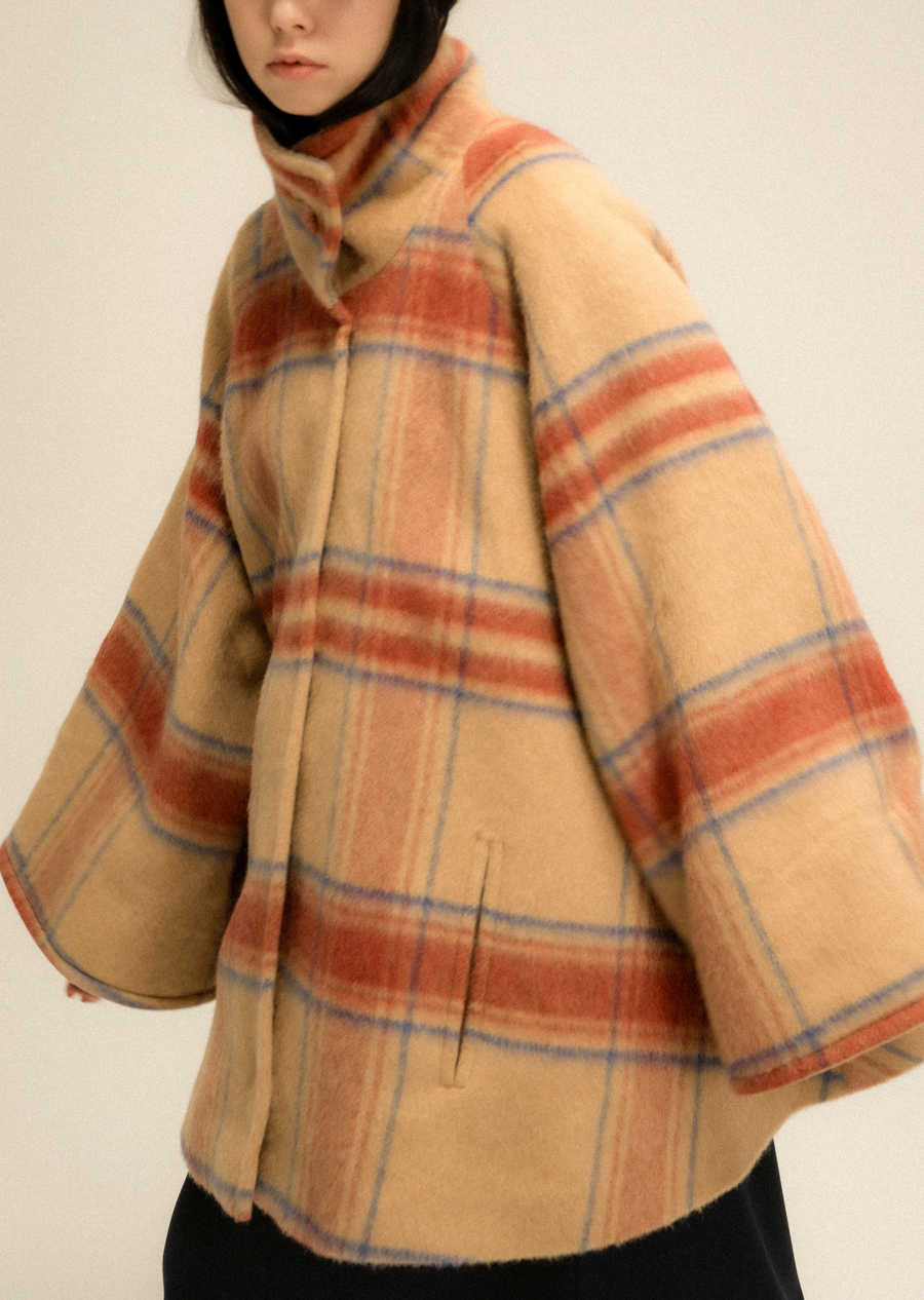 Свободное пальто с ворсом