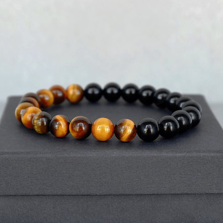 Браслет из камней (оникс и тигровый глаз)