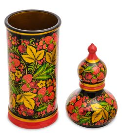 Народные промыслы ХЛ-120 Футляр-штоф 370*100 (Хохлома)