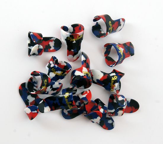 Медиаторы на палец, 12шт, средние, разноцветные, D'Andrea R374-MD-MLT