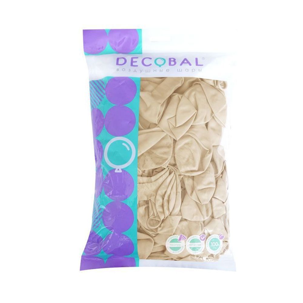 Бежевый, Пастель / Ivory, латексный шар 50шт.