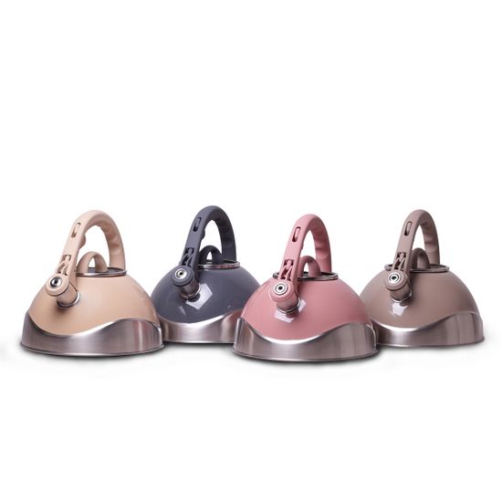 Чайник 3 л. из нержавеющей стали со свистком Kamille KM-0686A и стеклянной крышкой