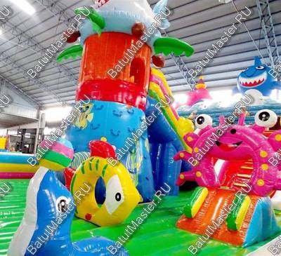 Коммерческий надувной батут "На морском дне" 15*8*7 м