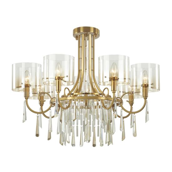 4886/7 HALL ODL_EX23 183 бронзовый/янтарн./металл/стекло Люстра E14 7*40W NICOLE