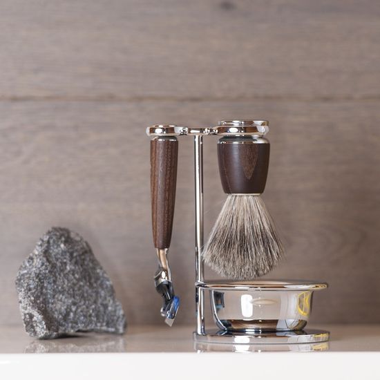 Бритвенный набор MUEHLE RYTMO, ясень, натуральный барсучий ворс, бритва Fusion, чаша