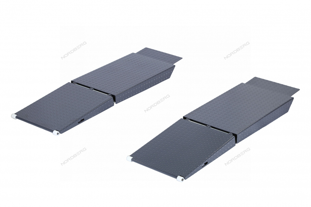 Трапы заездные (опция) 2 шт., двусоставные для низкорамных авто (4450J), серого цвета NORDBERG 01-00017277