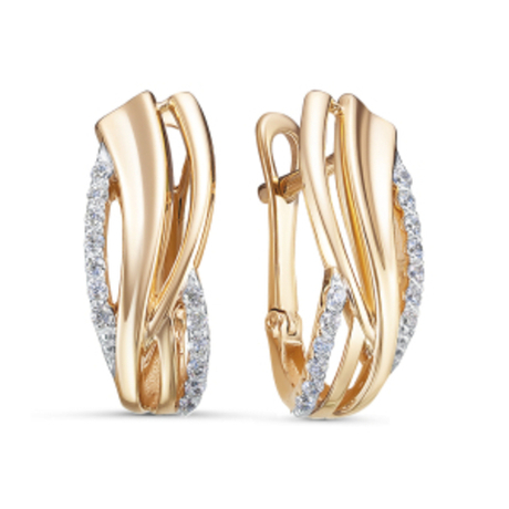 Серьги из золота с фианитами