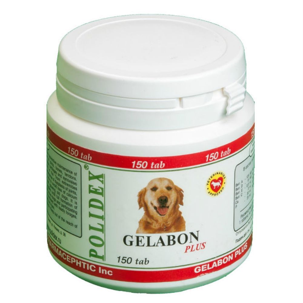 Витамины POLIDEX &quot;Gelabon Plus&quot; для собак профилактика и лечение заболеваний суставов, костей 150 шт.