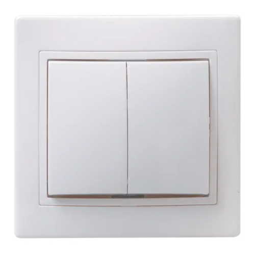 Выключатель 2-клавишный 10А IEK КВАРТА белый (ВС10-2-0-КБ) EVK20-K01-10-DM