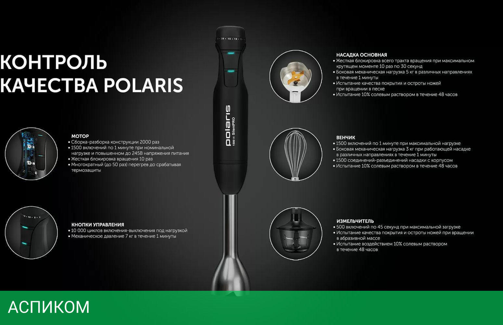 Блендер Polaris PHB 1510GL Silent черный