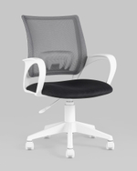 Кресло офисное TopChairs ST-BASIC-W серый крестовина пластик белый