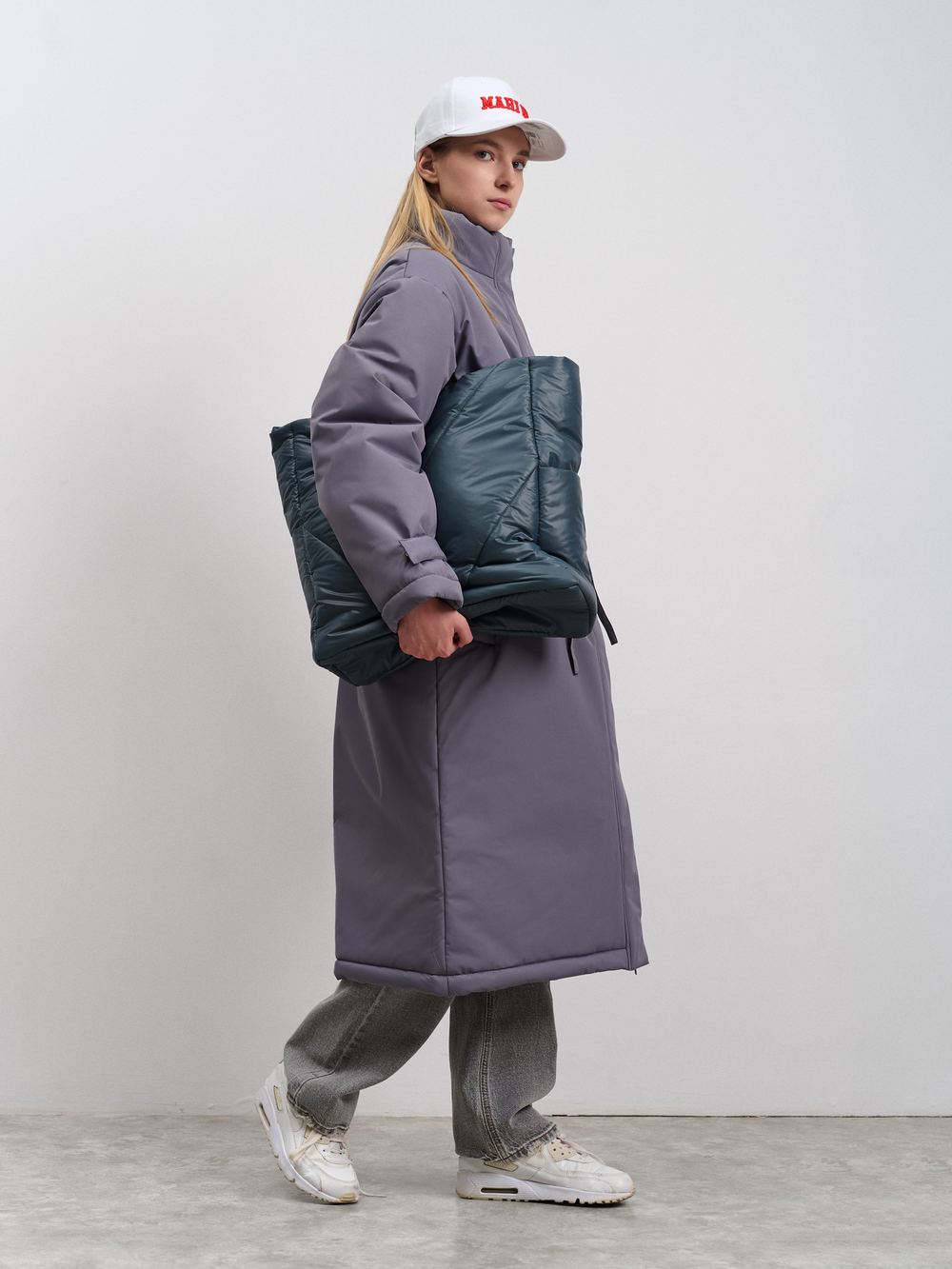 Пальто женское демисезонное "Ливерпуль" серый