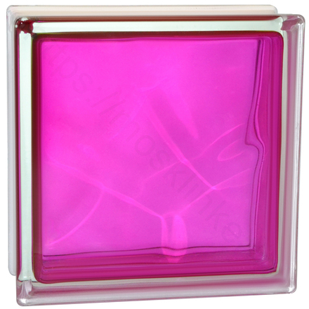 Стеклоблок Vitrablok Волна Малиновый 19x19x8 - окрашенный внутри