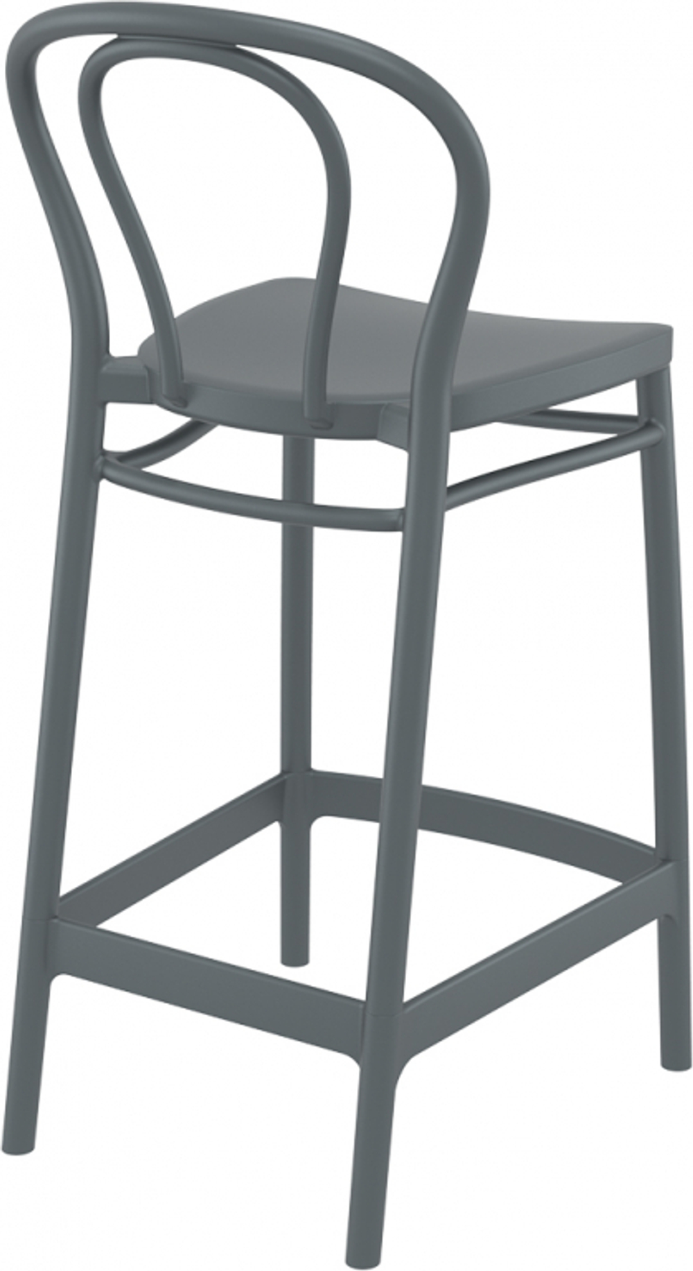 Стул пластиковый полубарный Siesta Contract Victor Bar 65, темно-серый