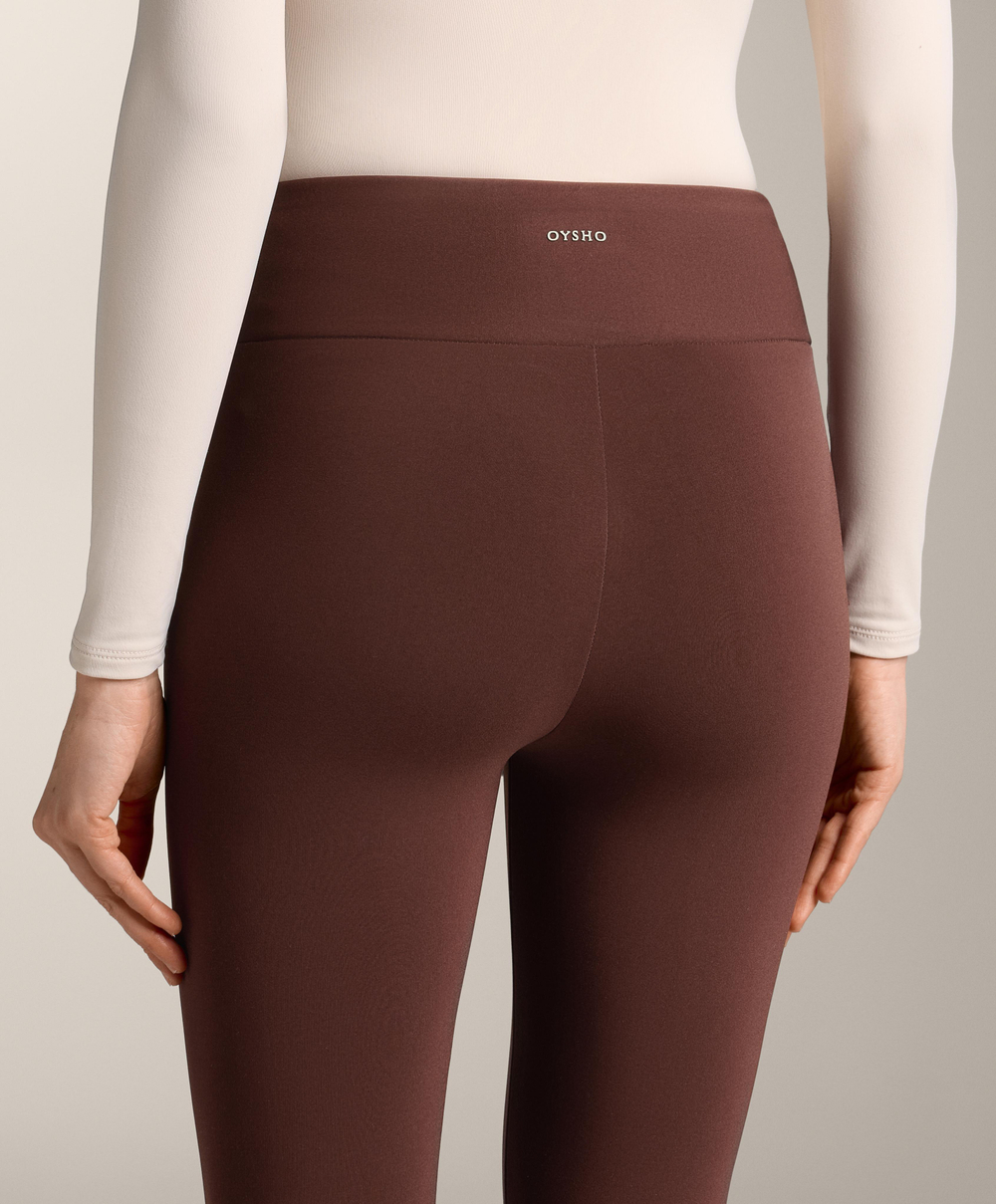OYSHO Теплые легинсы с высокой посадкой и длиной до щиколотки, бордовый