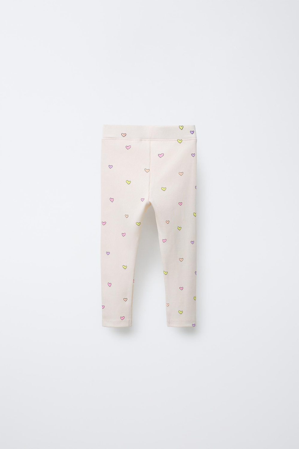 ZARA ЛЕГИНСЫ ИЗ ТКАНИ В РУБЧИК С ПРИНТОМ, ЭКРЮ