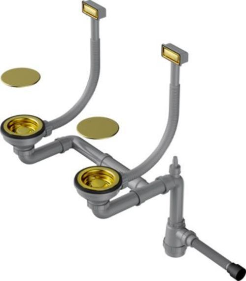 Арматура для двухчашевых моек с декоративными накладками WK-2C-LG(арт.4956497)