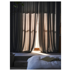 IKEA SANDSVINGEL  (ИКЕА САНДСВИНГЕЛ)  -  Штора, 2 шт, на ленте/серая, 135x300 см