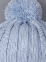 Шапка детская вязаная осенняя с помпоном