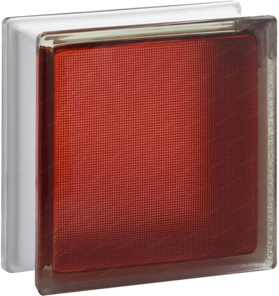 Стеклоблок самба красный окрашенный изнутри Vitrablok 19x19x8