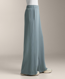 OYSHO Брюки прямого кроя с ребристой отделкой и модала, серо-синий