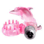 Розовое эрекционное виброкольцо-дельфин 3,8см Baile Love Dolphin Ring BI-010133-1