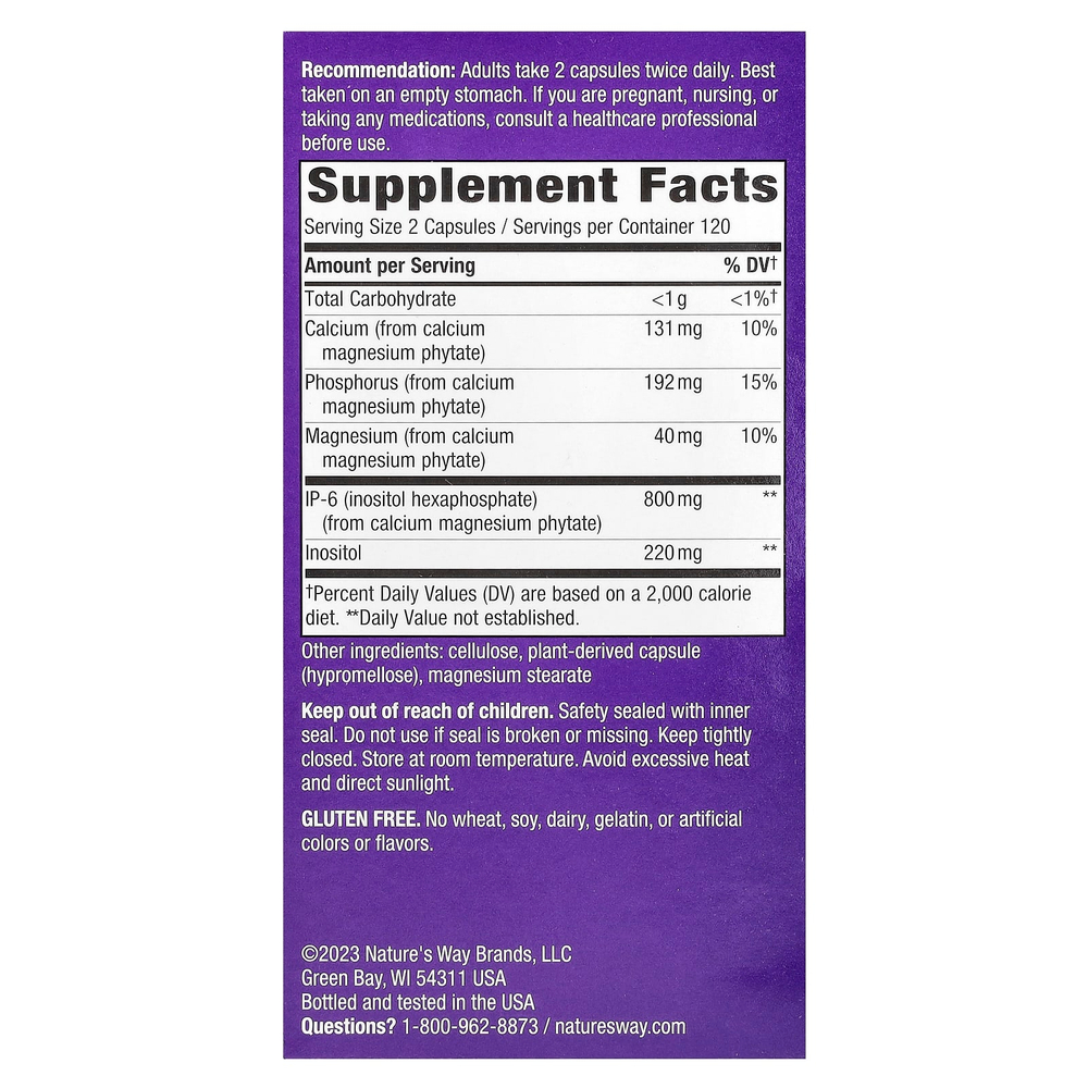 Nature's Way, Cell Forté IP-6 и инозитол, 240 веганских капсул