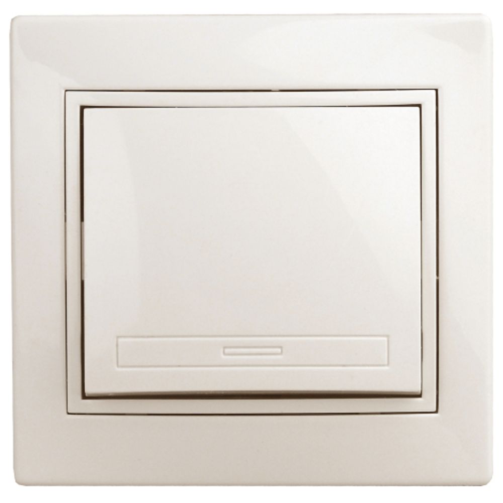 Кнопка Intro Plano 1-109-02 включения 10А-250В, IP20, СУ, Plano, слоновая кость