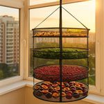 Подвесная сушилка prodyer modulable 55х4 с фруктами, ягодами и зеленью на балконе, фон заката, сушилка для фруктов подвесная
