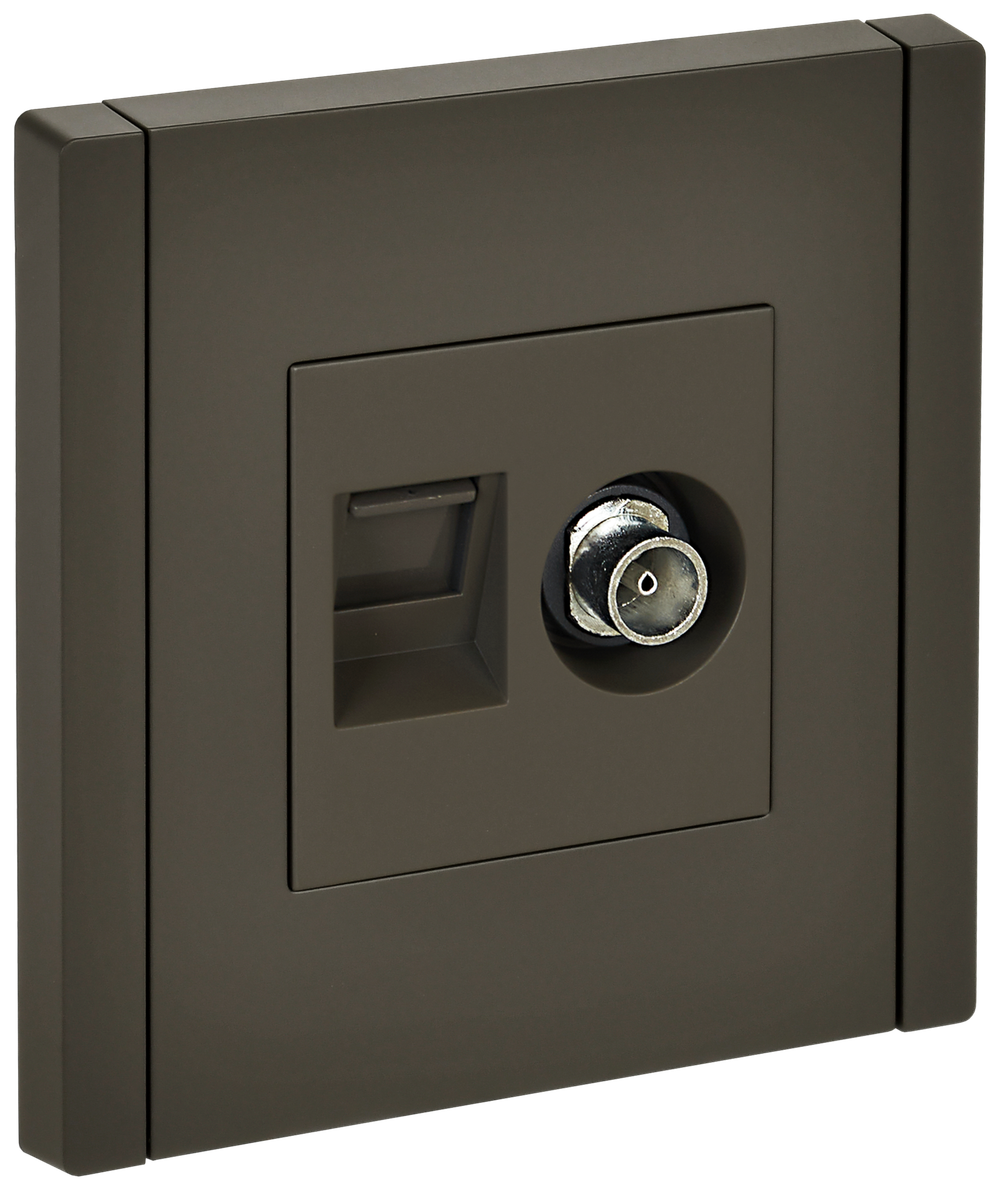 FORTE&PIANO Розетка двойная TV+RJ45 кат.5E FP336 серый IEK