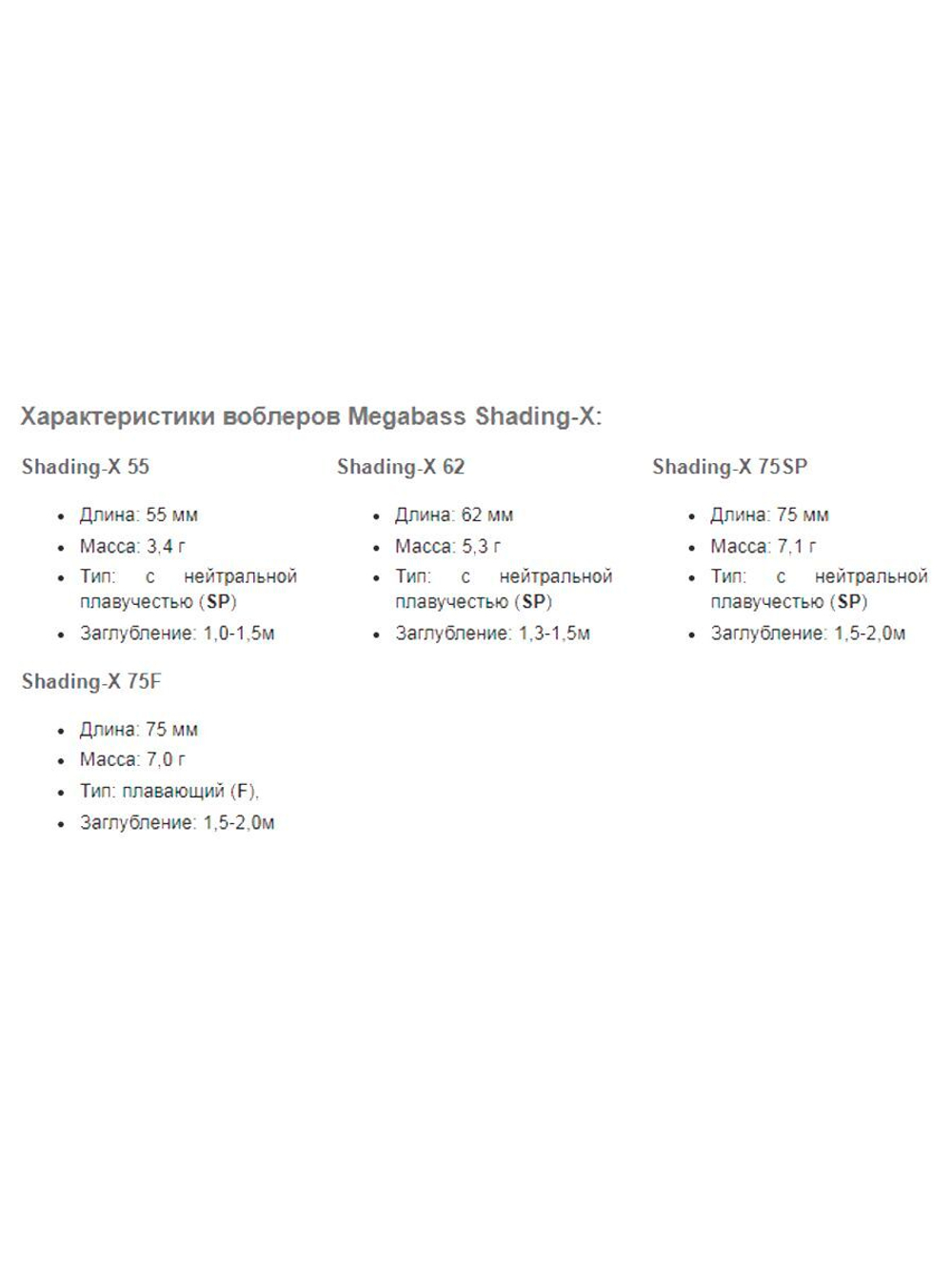 Воблер MEGABASS SHADING-X 55