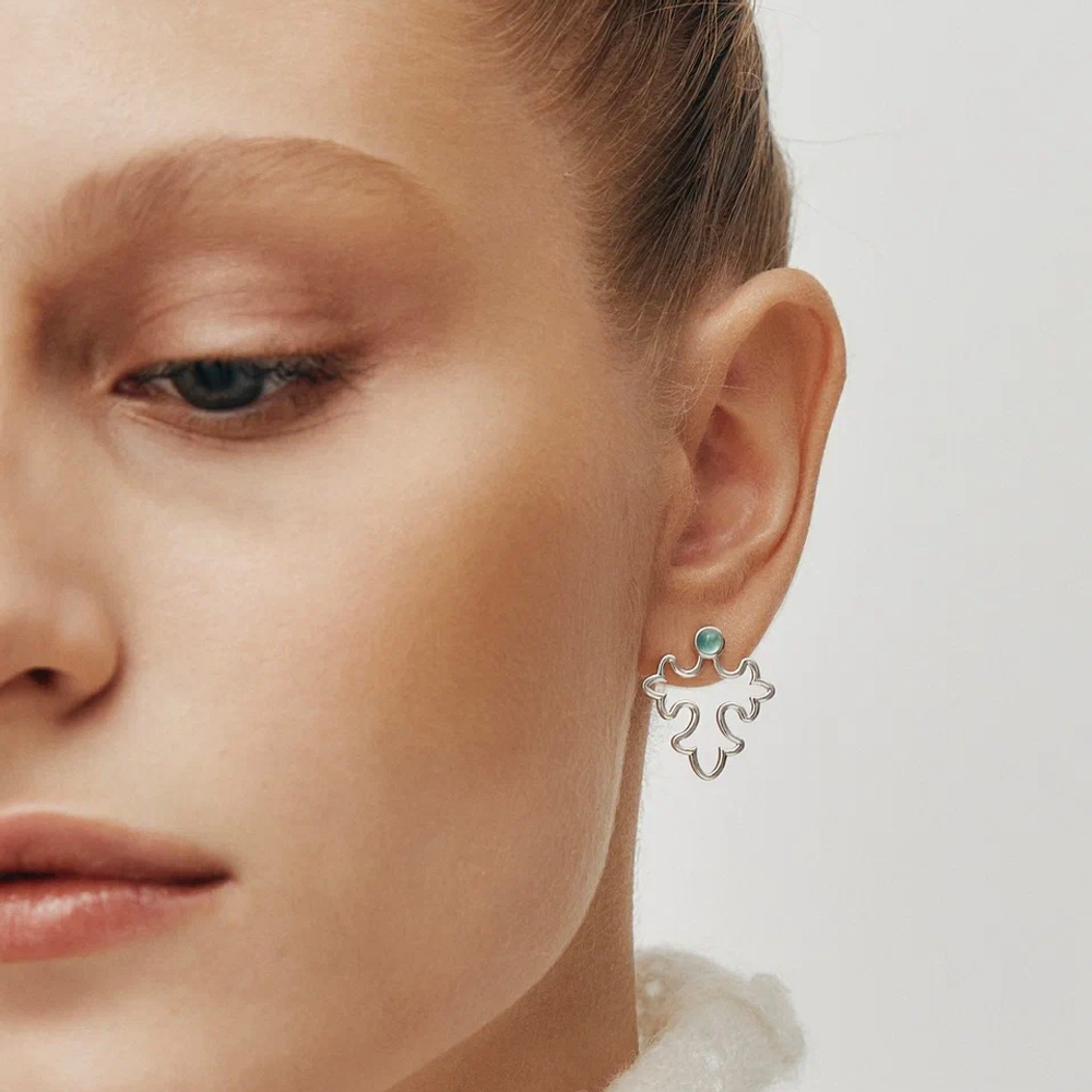 Серьги УЗОР с хризопразами