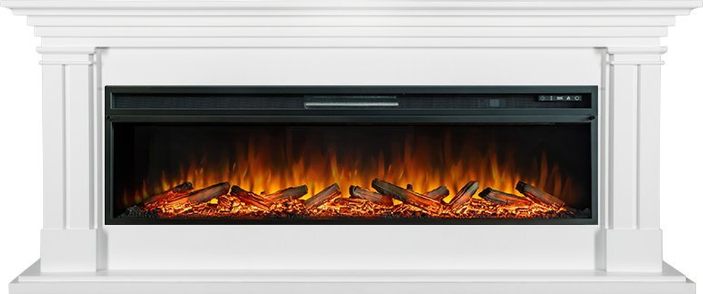 Каминокомплект Lyon 60 SFT (Разборный) - Белый с очагом Vision 60 LOG LED