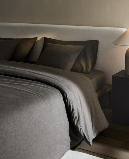 ZARA HOME ПОДОДЕЯЛЬНИК ИЗ СМЕСОВОГО КАШЕМИРА, СЕРЫЙ