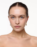 Серьги "Double Drops Crystal" Gold