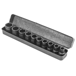 Набор головок ударных 10пр.1/2''(6-гран)(10,12,13,14,16,17,19,21,22,24,мм), в металл. кейсе FORCEKRAFT FK-4109-5MPB