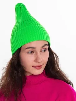 Шапка женская зимняя, цвет зелёный, размер 52-56