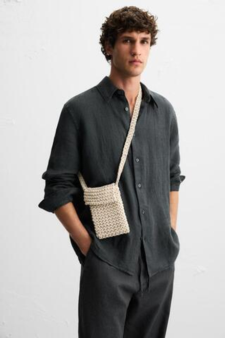 ZARA СУМКА ИЗ МАКРАМЕ, ЭКРЮ