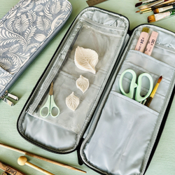 Органайзер пенал для спиц, проволоки, стеков и других инструментов для рукоделия (голубой, на молнии)