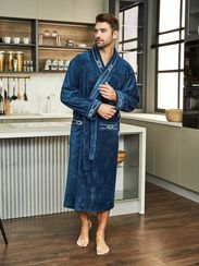 Халат мужской SAMUEL без капюшона Морская волна POLENS Турция