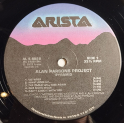 Винтажная виниловая пластинка LP The Alan Parsons Project Pyramid (USA 1978)