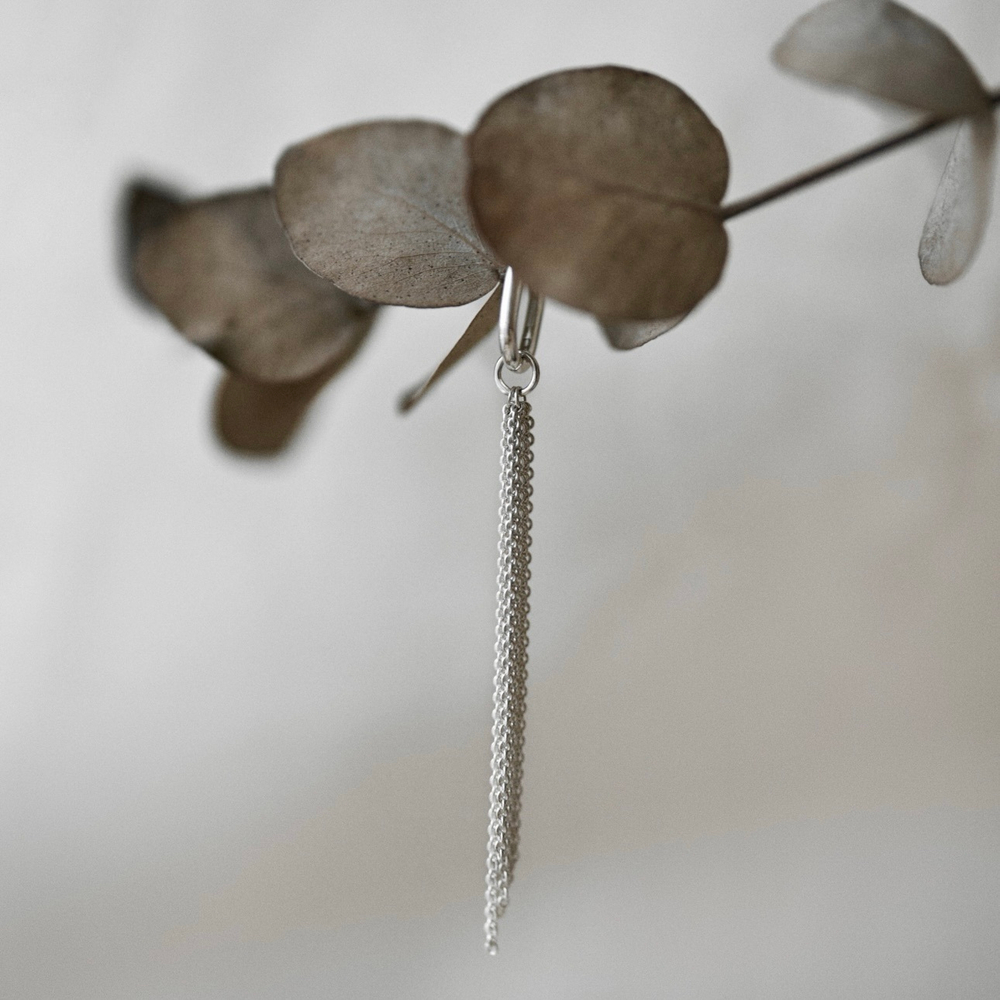 серьги zero mini с подвесом shiny